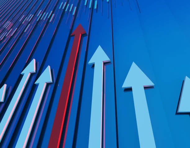 istock Financial success arrow and histogram, economic development and progress 953474618