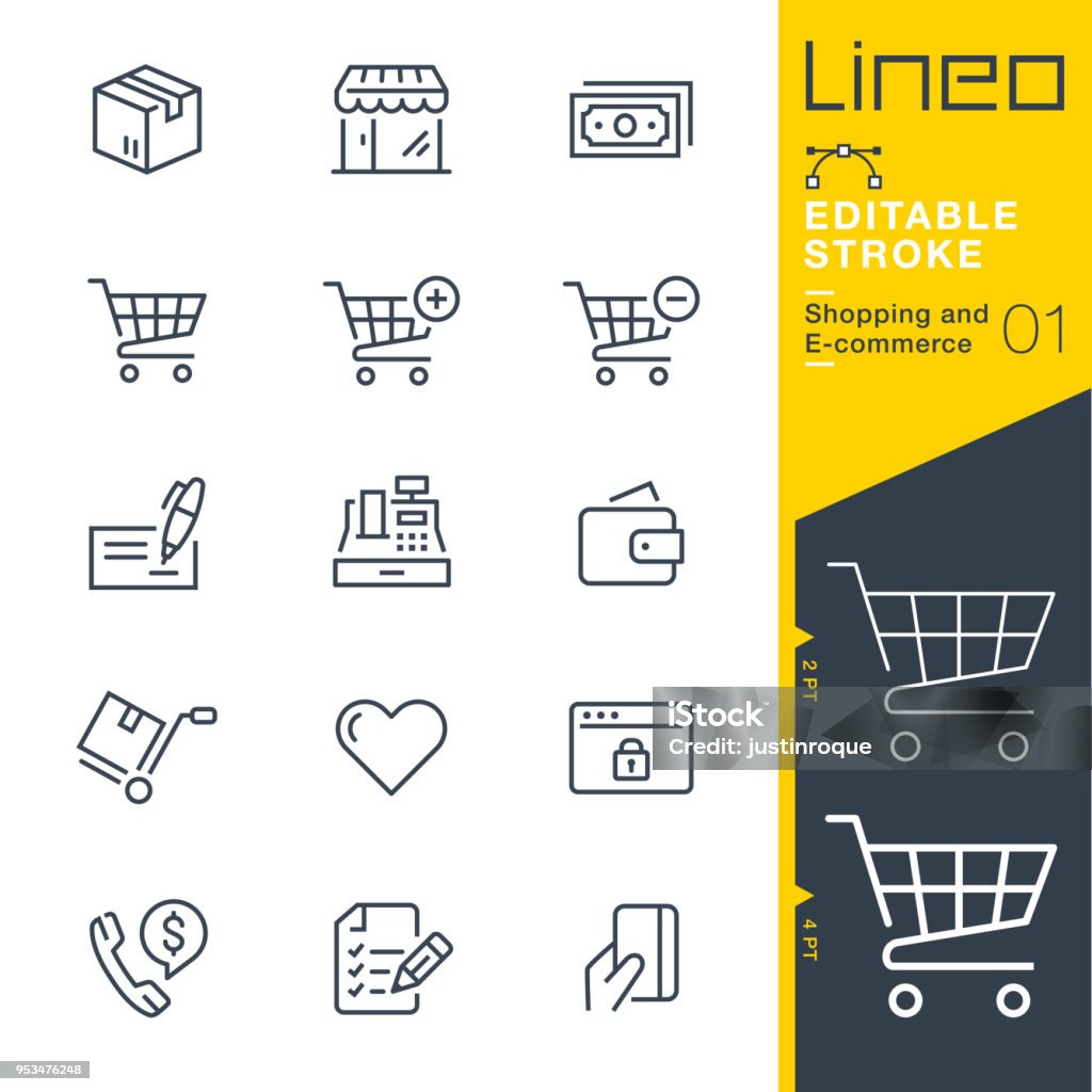 Lineo Editable Stroke - Shopping and E-commerce line icons Vector Icons - Adjust stroke weight - Expand to any size - Change to any colour Icon Symbol stock vector