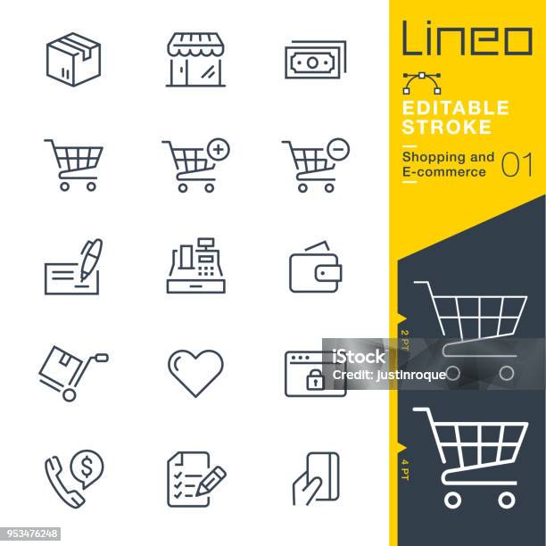 Lineo Editable Stroke Shopping And Ecommerce Line Icons Stock Illustration - Download Image Now