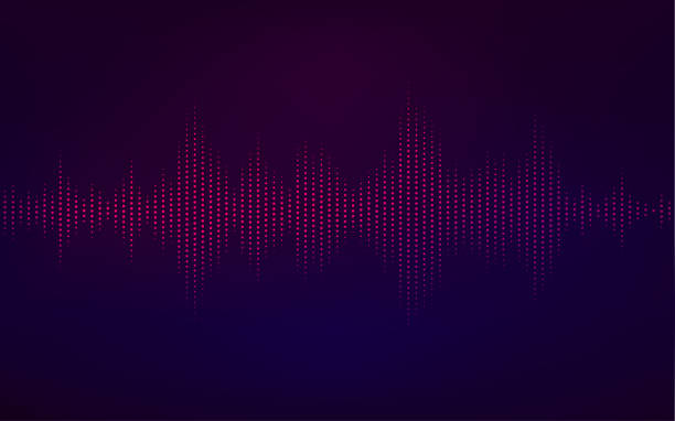 sound wave abstract digital technology equalizer, sound wave pattern element for decoration sound stock illustrations