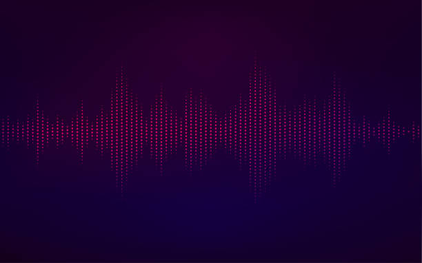 sound wave abstract digital technology equalizer, sound wave pattern element for decoration amplify your voice stock illustrations