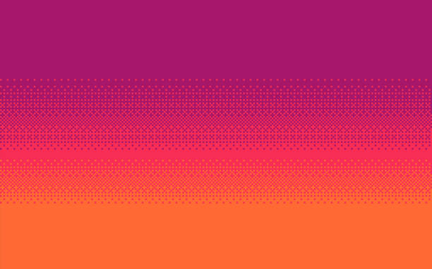 Pixel art dithering background. Pixel art dithering background in three colors. pixel sky background stock illustrations