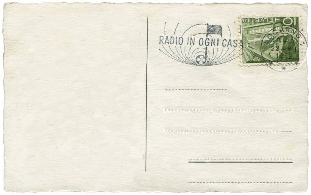 istock vintage postcard with blank content sent from Switzerland in 1952 953479968
