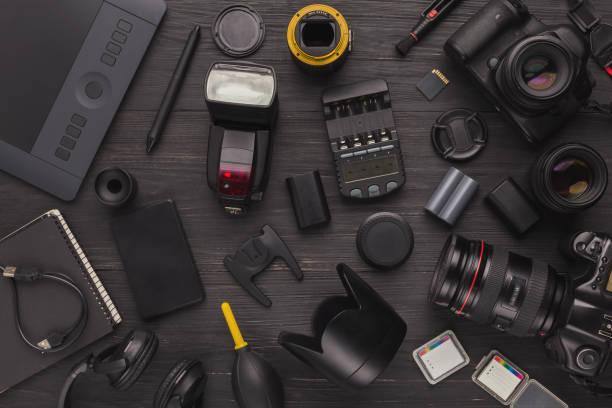 istock Diverse personal equipment for photographer 953480102