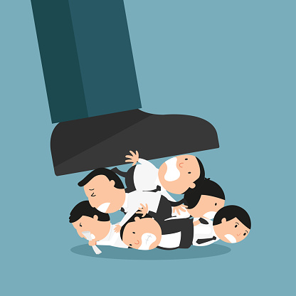 Concept of oppressed by the boss,illustration,vector