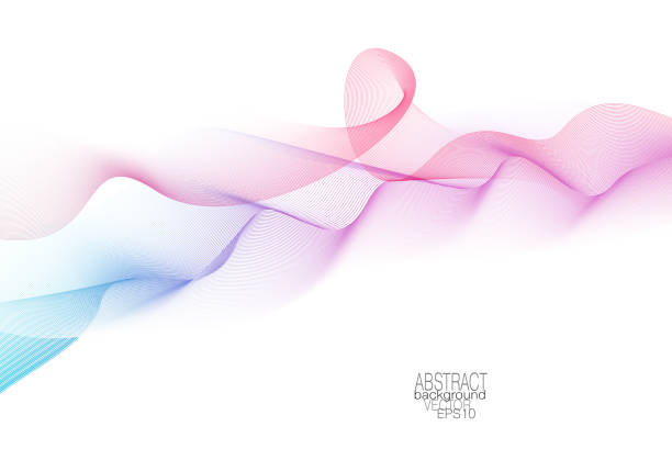 Flowing wave pattern on white background. Vector abstract purple, pink, red, blue waving lines. Line art elegant design element. Colorful curly waves, ribbon imitation. EPS10 illustration Flowing wave pattern on white background. Vector abstract purple, pink, red, blue waving lines. Line art elegant design element. Colorful curly waves, ribbon imitation. EPS10 illustration change drawings stock illustrations
