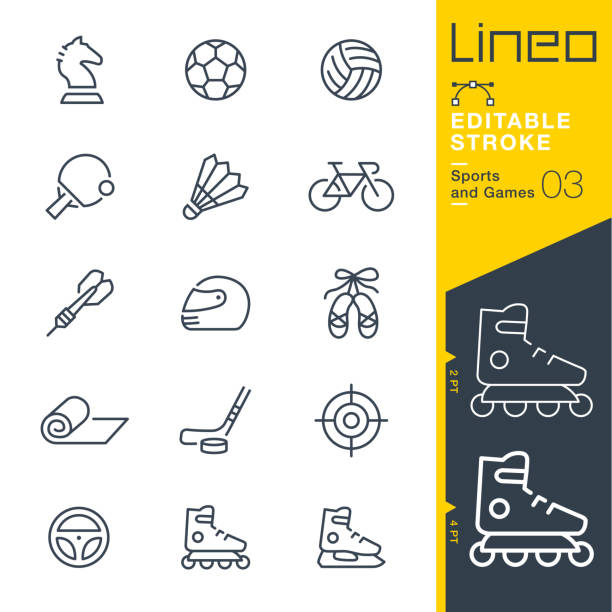 ilustrações de stock, clip art, desenhos animados e ícones de lineo editable stroke - sports and games line icons - football icons