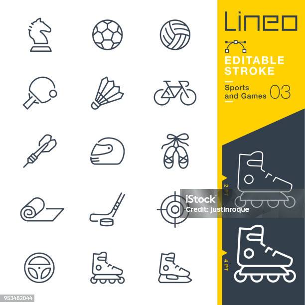 Lineo Editable Stroke Sports And Games Line Icons Stock Illustration - Download Image Now