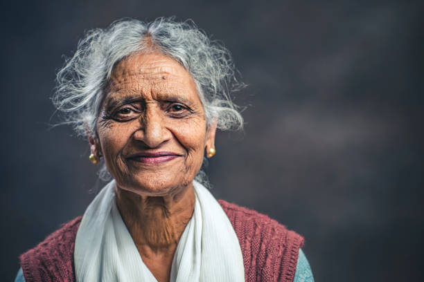 Confident senior woman of India stock photo