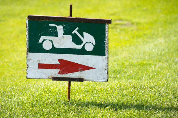 stary symbol wózka golfowego - rules of golf zdjęcia i obrazy z banku zdjęć