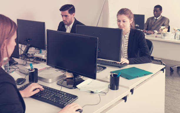 istock Group of young business people during daily work 953508280