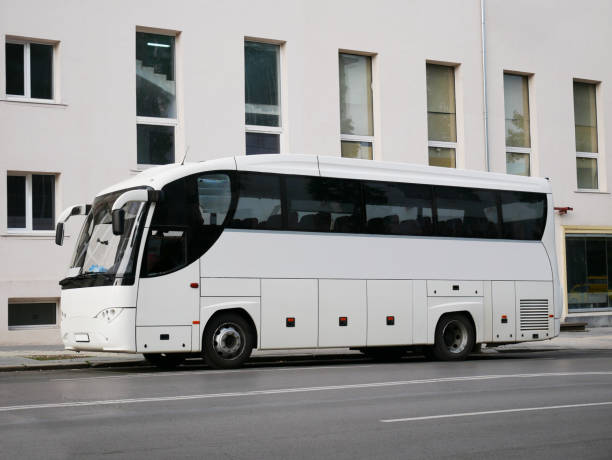 istock Coach bus on a street 953510450
