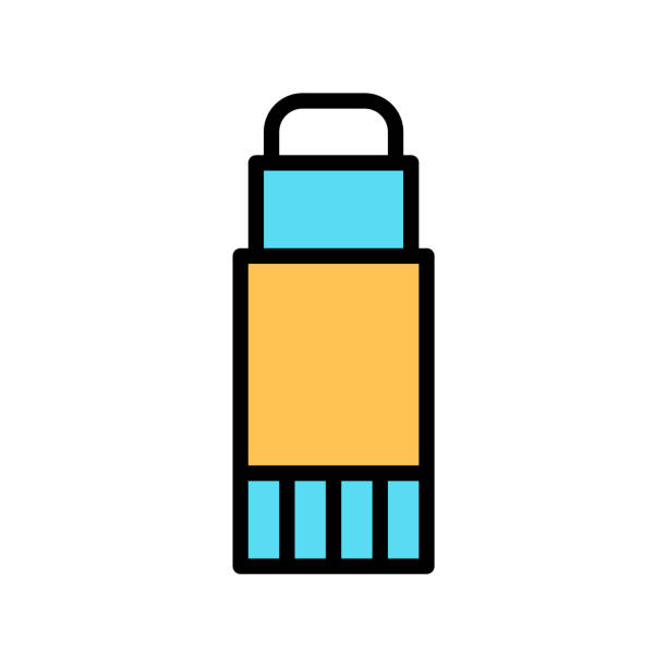 ilustraciones, imágenes clip art, dibujos animados e iconos de stock de icono de pegamento escolar. - glue bottle isolated art and craft
