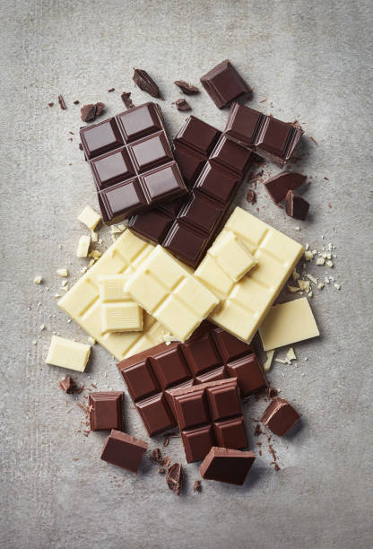 istock Dark, white and milk chocolate pieces 953513218