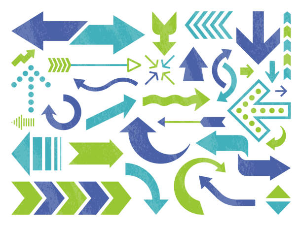 Arrow Symbols and Icons Arrow designs symbols and icons. road sign illustrations stock illustrations