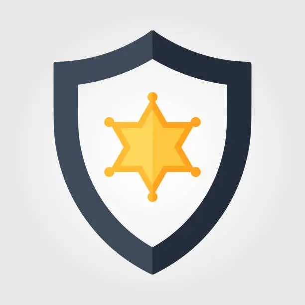 Vector illustration of Police officer badge icon