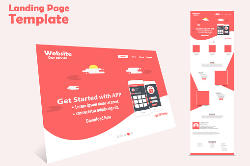 website landing page vector template design