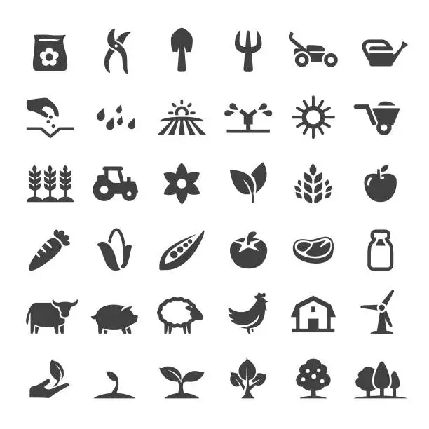 Vector illustration of Farm and Agriculture Icons - Big Series