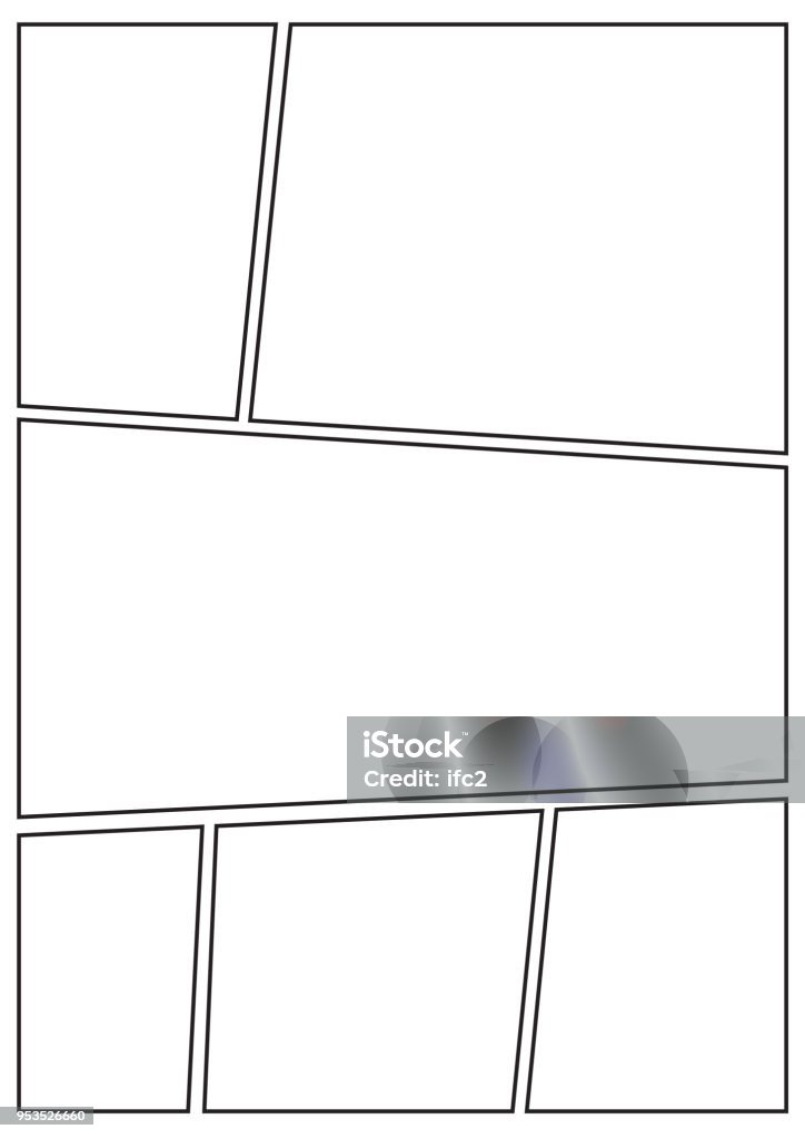 manga storyboard layout thick stroke manga storyboard layout template for rapidly create the comic book style. A4 design of paper ratio is fit for print out. Comic Book stock vector