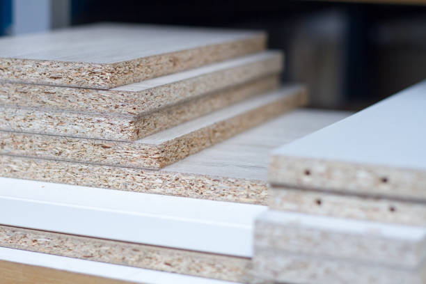 istock MDF, PARTICLE BOARD. Wood panels of different thicknesses and colors. 953528660