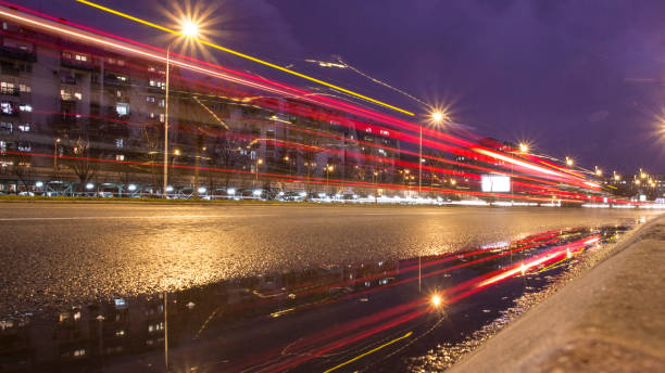 City traffic at night, speed light,  long exposure City traffic at night, speed light,  long exposure long shutter speed stock pictures, royalty-free photos & images