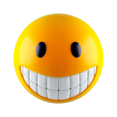 Happy Face Emoji Yellow Background