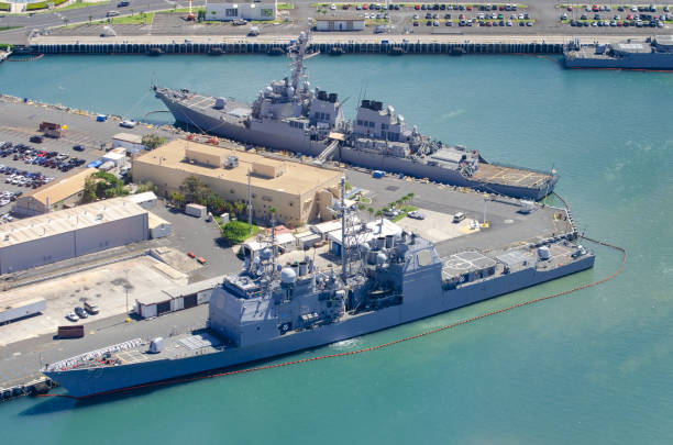 istock guided missile cruisers in Pearl Harbor 953534068