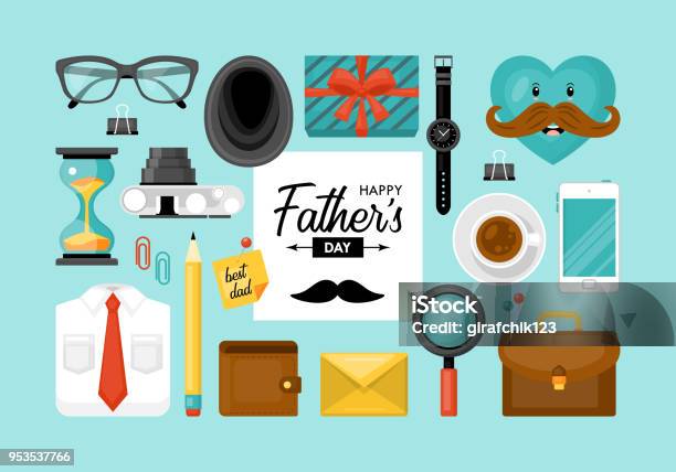 Fathers Day Concept Stock Illustration - Download Image Now - Father's Day, Father, Group Of Objects