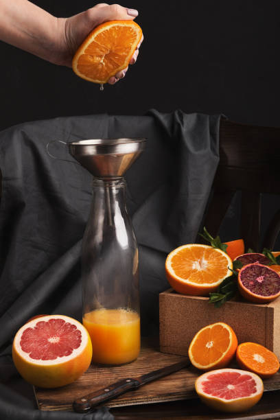 istock Preparing citrus fresh on black old chair 953537846