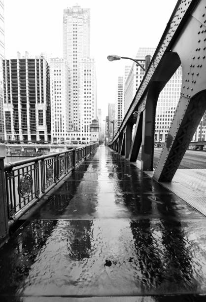 istock Bridge on the River, Downtown Chicago. Black And White. 953538734