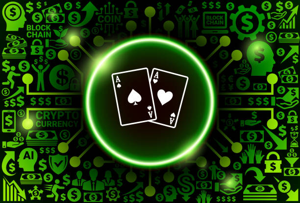 istock Ace of Spades and Hearts Icon on Money and Cryptocurrency Background 953547442