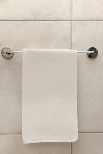 Hanging towel in bathroom