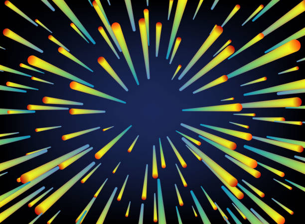 스타 워프 또는 센터에서 공간이 초 공간, 이동의 빛 개념 별. - exploding blue distorted image backgrounds stock illustrations