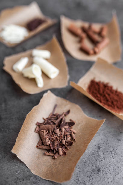 istock Delicious variety of chocole on rustic background 953578432
