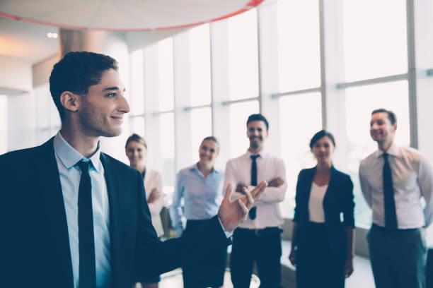 istock Male Executive Manager Addressing to Team 953579114