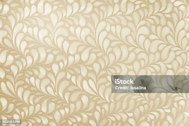 Beige Floral Wallpaper Background Texture Stock Photo - Download Image Now  - Abstract, Backgrounds, Beige - iStock