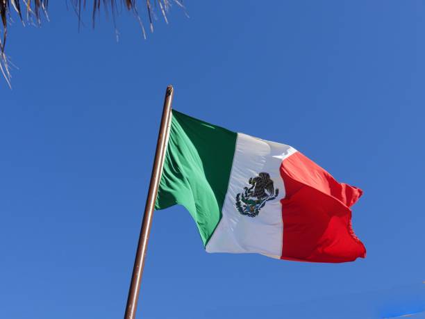 istock Flag of Mexico in blue background 953583836