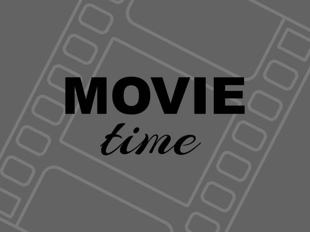 istock Movie time card on grey background with filmstrip 953587458