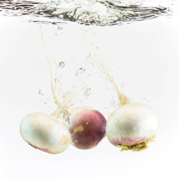istock Fresh radishes are dropped into water. 953589232