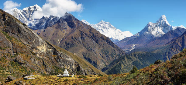 istock Nuptse, Everest, Lhotse and Ama Dablan mountain views 953597308