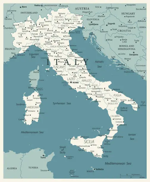 Vector illustration of 24 - Italy - Vintage Murena Isolated 10