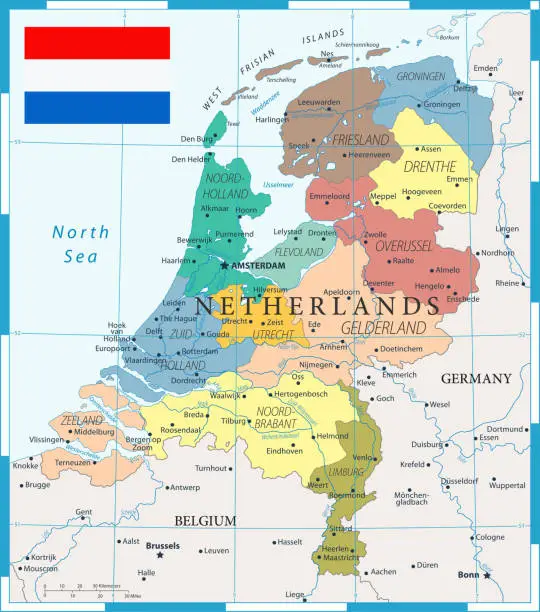 Vector illustration of 27 - Netherlands - Color1 10