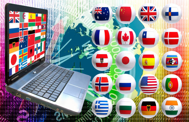 istock image many flags and laptop close up 953611950