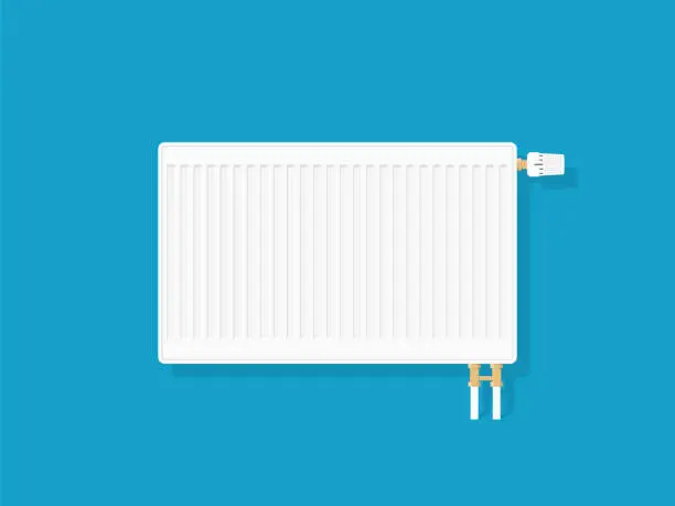 Vector illustration of Heating radiator. Metal radiator for heating systems. Vector