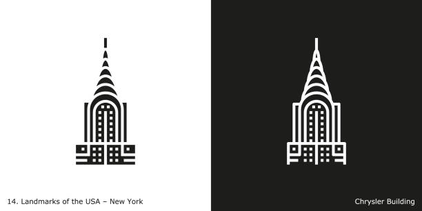 ニューヨークのクライスラービル - chrysler building点のイラスト素材／クリップアート素材／マンガ素材／アイコン素材
