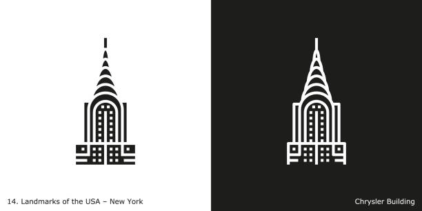 ilustrações, clipart, desenhos animados e ícones de nova york - edifício chrysler - chrysler building