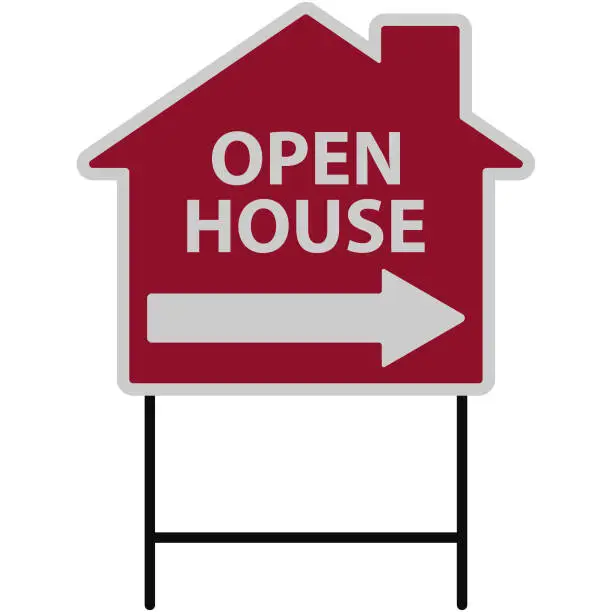 Vector illustration of Open House Sign Illustration