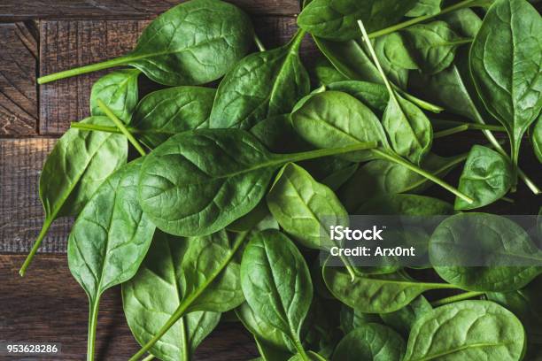 Baby Spinach Leaf As A Background Stock Photo - Download Image Now - Spinach, Close-up, Freshness