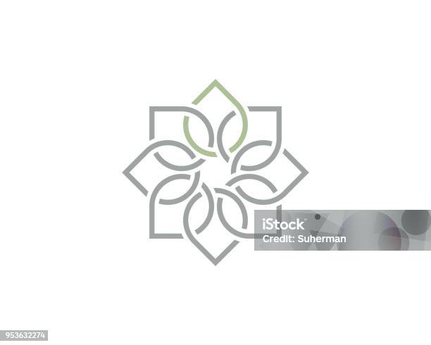 Connected Leaf Yoga Illustration Stock Illustration - Download Image Now - Logo, Lotus Water Lily, Wellbeing