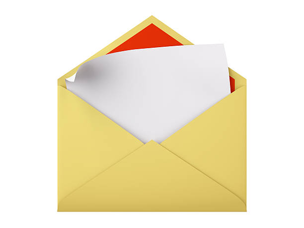 istock Yellow envelope with blank sheet of paper 95363572